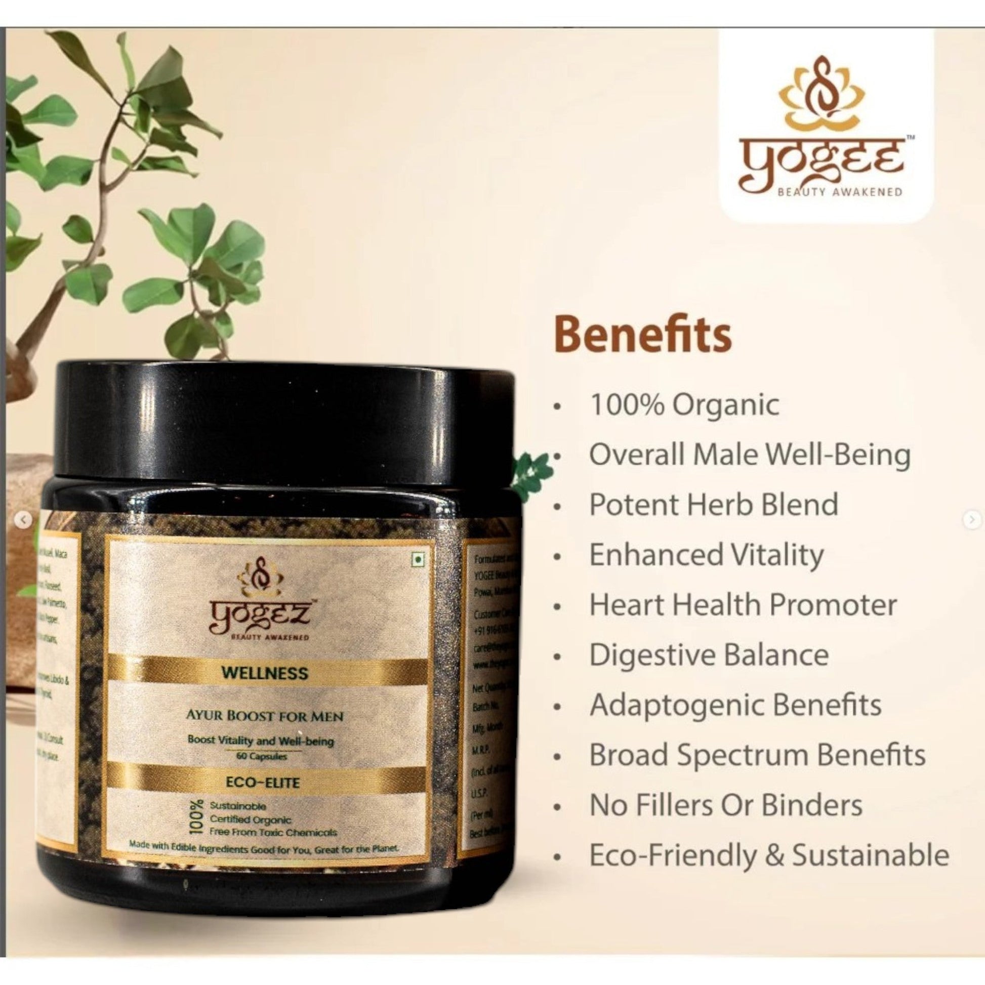 Yogez Ayur Boost for Men- A Herbal Supplement for Holistic Health - Swadesiicart