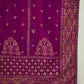 The52 Wine Women's Gorgeous Embroidered Work Vichitra Silk Fabric Flared Kurta Pant and Dupatta Set - Swadesiicart