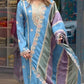 Prazu Fashion Sky Blue Faux Georgette Embroidered Palazzo Suit - Swadesiicart