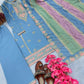 Prazu Fashion Sky Blue Faux Georgette Embroidered Palazzo Suit - Swadesiicart