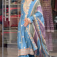 Prazu Fashion Sky Blue Faux Georgette Embroidered Palazzo Suit - Swadesiicart