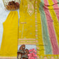 Prazu Fashion Yellow Faux Georgette Embroidered Palazzo Suit - Swadesiicart