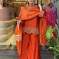Prazu Fashion Designer Orange Georgette Embroidered Plazzo Suit - Swadesiicart