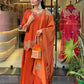 Prazu Fashion Designer Orange Georgette Embroidered Plazzo Suit - Swadesiicart