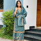 Prazu Fashion Sky Blue Heavy Crunchy Silk Embroidered Palazzo Suit - Swadesiicart