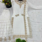 Prazu Fashion White Heavy Crunchy Silk Embroidered Palazzo Suit - Swadesiicart