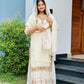 Prazu Fashion White Heavy Crunchy Silk Embroidered Palazzo Suit - Swadesiicart