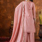Prazu Fashion Baby Pink Chinon Silk Embroidered Codding Work Palazzo Suit - Swadesiicart
