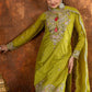 Prazu Fashion Lime Green Chinon Silk Embroidered Codding Work Plazzo Suit - Swadesiicart