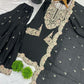 Prazu Fashion Black Chinon Silk Embroidered Plazzo Suit - Swadesiicart