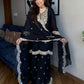 Prazu Fashion Black Chinon Silk Embroidered Plazzo Suit - Swadesiicart