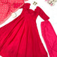 Prazu Fashion Designer Red Chinon Silk Anarkali Suit - Swadesiicart