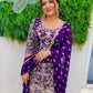 Prazu Fashion Purple Georgette Embroidered Plazzo Suit - Swadesiicart