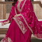 Prazu Fashion Pink Chinon Silk Embroidered Palazzo Suit - Swadesiicart