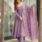 Prazu Fashion Lavender Silk Designer Anarkali Palzzo Suit - Swadesiicart