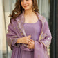 Prazu Fashion Lavender Silk Designer Anarkali Palzzo Suit - Swadesiicart