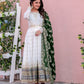 Prazu Fashion Off White Georgette Embroidered Anarkali Suit - Swadesiicart