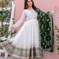 Prazu Fashion Off White Georgette Embroidered Anarkali Suit - Swadesiicart