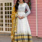 Prazu Fashion Off White Georgette Embroidered Anarkali Suit - Swadesiicart