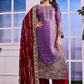 Prazu Fashion Lavender Silk Embroidered Plazzo Suit - Swadesiicart