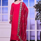 Prazu Fashion Red Silk Embroidered Palazzo Suit - Swadesiicart