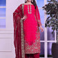 Prazu Fashion Red Silk Embroidered Palazzo Suit - Swadesiicart