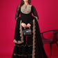 Prazu Fashion Black Georgette Embroidered Plazzo Suit - Swadesiicart