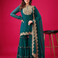 Prazu Fashion Royal Blue Georgette Embroidered Palazzo Suit - Swadesiicart