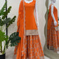 Prazu Fashion Orange Georgette Sequence Palazzo Suit - Swadesiicart