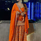 Prazu Fashion Orange Georgette Sequence Palazzo Suit - Swadesiicart