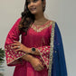Prazu Fashion Rani Pink Roman Silk Embroidered Anarkali Suit - Swadesiicart