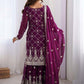 Prazu Fashion Purple Georgette Sequence Palazzo Suit - Swadesiicart