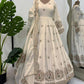 Prazu Fashion Off White Chinon Silk Sequence Anarkali Suit - Swadesiicart