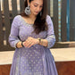 Prazu Fashion Light Lavender Georgette Embroidered Palazzo Suit - Swadesiicart