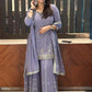 Prazu Fashion Light Lavender Georgette Embroidered Palazzo Suit - Swadesiicart
