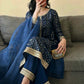 Prazu Fashion Blue Georgette Thread Sequence Palazzo Suit - Swadesiicart