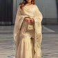 Prazu Fashion Off White Chinon Silk Embroidered Plazzo Suit - Swadesiicart