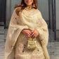 Prazu Fashion Off White Chinon Silk Embroidered Plazzo Suit - Swadesiicart