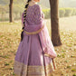 Prazu Fashion Lavender Roman Silk Embroidered Anarkali Suit - Swadesiicart