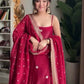 Prazu Fashion Maroon Silk Embroidered Thread Palazzo Suit - Swadesiicart