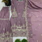 Prazu Fashion Onion Pink Chinon Silk Embroidered Plazzo Suit - Swadesiicart