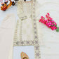 Prazu Fashion Off White Georgette Embroidered Palazzo Suit - Swadesiicart