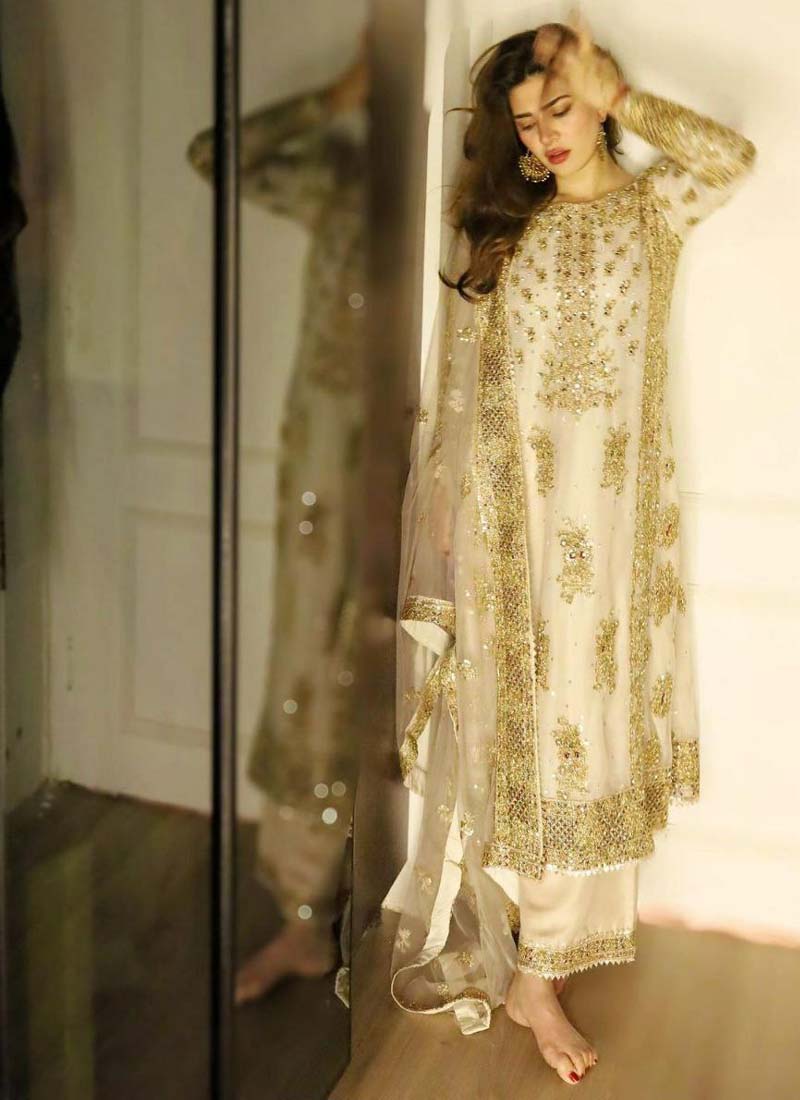 Prazu Fashion Off White Georgette Embroidered Palazzo Suit - Swadesiicart
