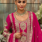 Prazu Fashion Pink Georgette Embroidered Palazzo Suit - Swadesiicart
