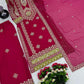 Prazu Fashion Pink Georgette Embroidered Palazzo Suit - Swadesiicart