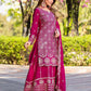 Prazu Fashion Pink Chinon Silk Thread Work Palazzo Suit - Swadesiicart