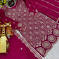 Prazu Fashion Pink Chinon Silk Thread Work Palazzo Suit - Swadesiicart