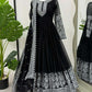 Prazu Fashion Black Georgette Sequence Anarkali Suit - Swadesiicart