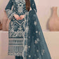 Anaita Teal Faux Georgette Stitched Suit with Embroidery Work