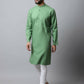 Even Apparels Green Color Pure Cotton Men's Kurta With Band Collar (SLD073) | Swadesiicart